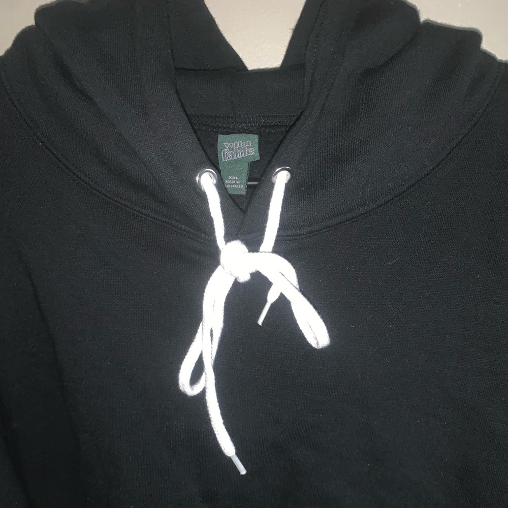 Plain Black Crop Top Hoodie